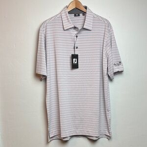 NWT FootJoy Men’s Large Lisle Stripe Polo‎ Performance River Oaks Golf Club